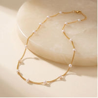 Celestine Gold Pearl Necklace Celestine Gold Pearl Necklace product photo