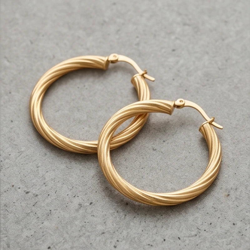Twisted Hoop Earrings - variation 2