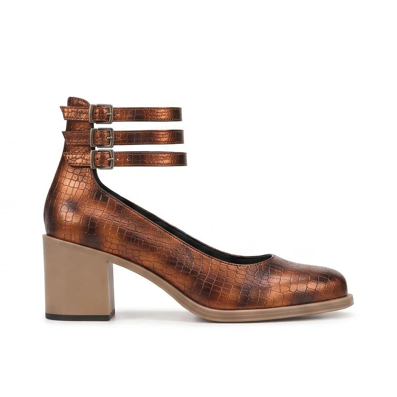 Brown pumps on a white background - 2
