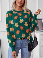 Oakleaf Women's Knit Leaf Pattern Sweater