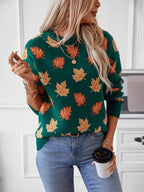Oakleaf Women's Knit Leaf Pattern Sweater