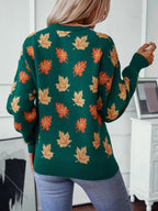 Oakleaf Women's Knit Leaf Pattern Sweater