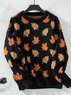 Oakleaf Women's Knit Leaf Pattern Sweater
