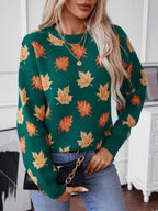 Oakleaf Women's Knit Leaf Pattern Sweater