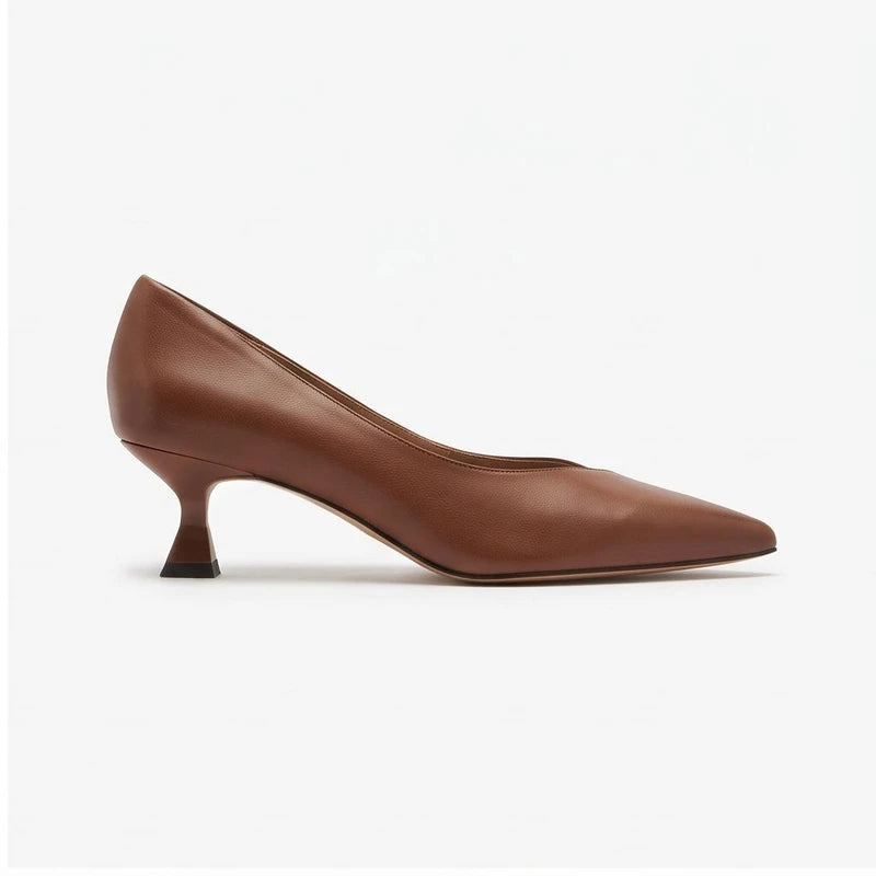 Brown leather heels on a white background - 2