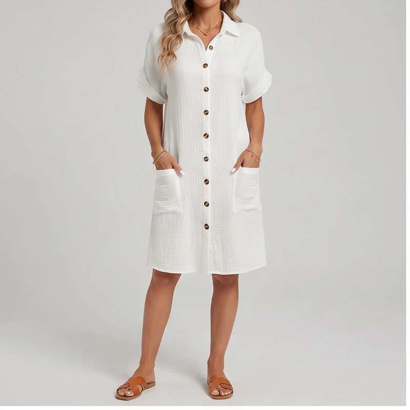 Model wearing White shirt in a studio