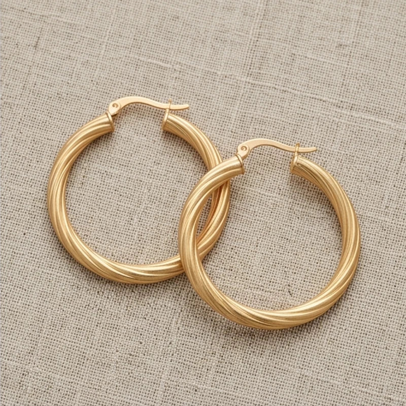 Twisted Hoop Earrings - variation 3