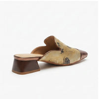 Khaki mules on a white background - 3