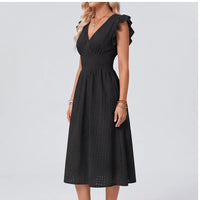 Model wearing Black dress in a studio - 2