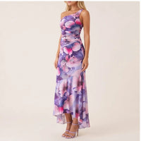 Model wearing Purple dress in a studio - 2