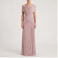 Model wearing Pink dress in a studio