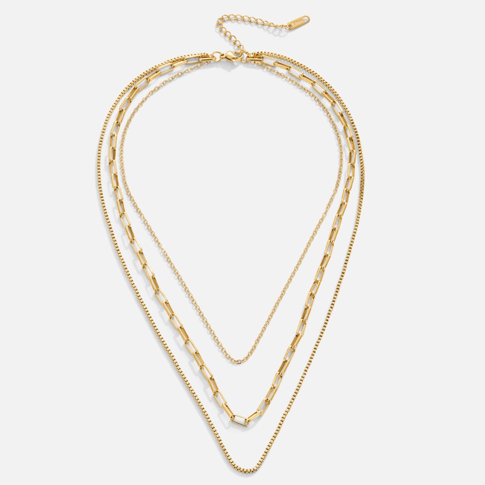 Chrysalis Gold Layered Chain Necklace Set