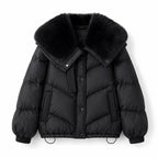 Tawny Quilted Puffer Jacket with Fur Collar